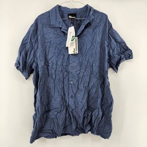 The Commons Men's Navy Blue XL Woven Jacquard Short Sleeve Shirt NWT